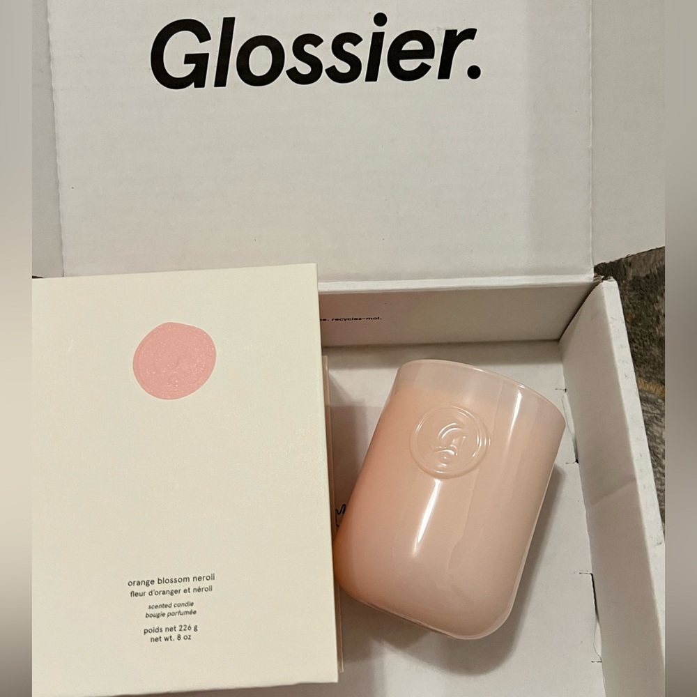 BNIB, PINK 🌸GLOSSIER Orange Blossom Neroli scented candle -SOLD OUT ( OG BOX)